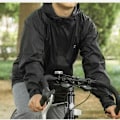 Miniatyrbillede 4 af 5: Vandtæt cykelregnslag med reflekterende striber til udendørs aktiviteter Sort 3XL