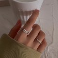 Miniatyrbillede 2 af 5: Justerbar anti-stress ring med drejelige perler Sølv S