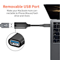 Miniatyrbillede 4 af 8: USB-C han til USB 3.0 hun adapter Sort 20 cm