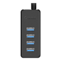 Miniatyrbillede 1 af 2: Orico W5P-100 USB til 4x USB 3.0 Hub Adapter (sort)