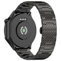 Miniatyrbillede 6 af 8: Tekstureret stålrem til Garmin Forerunner 165/165 Music/168/168 Music/D2 Air X10/Bounce/vivoactive 5/Active 5/VivoMove T Sort 22 mm