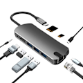 Pikkukuva 1 / 8: 10-in-1 USB-C Hub HDMI:llä, Ethernetillä ja SD-kortinlukijalla