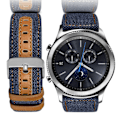 Miniatyrbild 3 av 3: Klockarmband i äkta läder för Samsung Galaxy Watch 3/22/46MM Blå