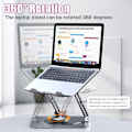 Miniatyrbillede 2 af 5: 360° roterende bærbar stativ - Foldbar notebookholder i aluminiumslegering Grå