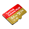 Miniatyrbild 2 av 2: MicroSDXC Extreme Plus 64GB 200MB/s A2 C10 V30 UHS-I