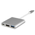 Miniatyrbild 3 av 8: INF USB-C Multiport Adapter till USB, USB-C (USB PD), 4K HDMI kompatibel Silver