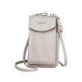 Pikkukuva 1 / 3: PU-nahkainen puhelinlaukku - tyylikäs ja tilava crossbody-lompakko Harmaa
