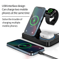 Miniatyrbild 2 av 7: Vikbar 4-i-1 trådlös laddare för telefon, Airpods, Apple Watch Svart