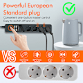 Pikkukuva 3 / 6: EU 4AC Power Strip 6 USB-portilla - BKL-03 Musta