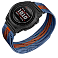 Miniatyrbillede 3 af 4: Garmin Fenix 7X Pro/Fenix 58 Metal Urrem Quick Release Milanese Rustfrit Stål Blå 26 mm