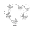 Pikkukuva 7 / 7: Ear Cuffs korvakorut perhosilla 1 pari Hopea