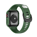 Miniatyrbillede 2 af 4: Urrem med skærmbeskytter til Apple Watch 4-6, 44mm Apple Watch 4-6 Gen 41/44mm Sort + Grøn