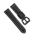 Miniatyrbild 1 av 4: Klockarmband i äkta läder Svart 20 mm