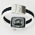 Miniatyrbillede 3 af 3: Tofarvet silikone urrem til Apple Watch Series 1-7 & SE Hvid+sort