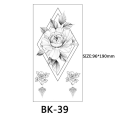 Miniatyrbillede 4 af 9: INF Engangstatoveringer - midlertidige tatoveringer med blomstermotiver 8 stk Sort