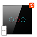 Miniatyrbillede 2 af 4: Smart lyskontakt ZigBee Avatto LZTS02-EU-B3 3 Way No Neutral TUYA (sort)