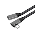 Miniatyrbild 3 av 3: Typ-C förlängningskabel med armbågsdesign - PQ116 grå (10Gbps+4K+100W) 1 m