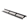 Pikkukuva 3 / 5: UTP patch panel 24xRJ45 Cat6 0.5U 19" cable support black