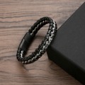 Miniatyrbillede 4 af 5: Armbånd i armbånd i flettet PU-læder til mænd M