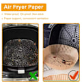 Miniatyrbild 3 av 7: Air Fryer engångspapper för fritös 100-pack Brun 23 cm