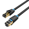 Miniatyrbild 6 av 6: Nätverkskabel CAT8 SFTP-ventil IKABF RJ45 Ethernet 40Gbps 1m Svart