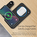 Miniatyrbild 3 av 7: Vikbar 4-i-1 trådlös laddare för telefon, Airpods, Apple Watch Svart