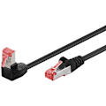 Miniatyrbild 1 av 4: Patchkabel CAT 6, 1x 90° vinklad, S/FTP (PiMF), svart, 3 m