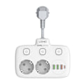 Pikkukuva 2 / 10: Virtajohto 2 AC-pistorasialla, 3x USB, USB-C, LDNIO SE2435, 2500W (valkoinen)