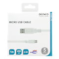 Miniatyrbild 2 av 2: USB 2.0 cable Type A ma, Type Micro B ma, 5-pin, 1m, white
