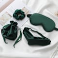 Pikkukuva 2 / 2: Silk-Like Sleep Eye Eye Mask 4-osainen setti äärimmäiseen mukavuuteen ruohon väri