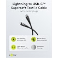 Miniatyrbild 3 av 11: Lightning-USB-C™ supersoft textilkabel med metallkontakter, 0,5 m, svart