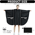 Miniatyrbillede 2 af 5: Y-066 regnponcho med lynlås - sort PU (med visir) Sort