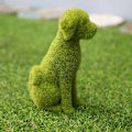 Miniatyrbillede 2 af 6: Simulering Flocking Ornament Figurine - Dekorativ Have Statue Siddende hvalp