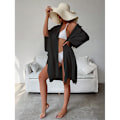 Miniatyrbillede 4 af 5: Stilfuld Cardigan Cover-Up i Bomuldsblanding Sort
