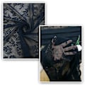 Miniatyrbillede 4 af 5: Sorte blondegardiner 2 stk Sort 100 x 200 cm