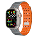 Pikkukuva 1 / 7: Kellonranneke Apple Watch Series 1-9:lle, 42/44/45 mm Harmaa+oranssi