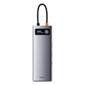 Miniatyrbild 3 av 11: Hub 9in1 Baseus Metal Gleam Series, USB-C till 3x USB 3.0 + HDMI + USB-C PD + Ethernet RJ45 + microSD/SD + VGA