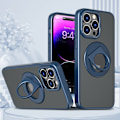Miniatyrbild 5 av 5: Magnetiskt skyddande telefonfodral med osynligt stativ för iPhone iPhone 15 Pro Max Blå