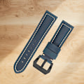 Miniatyrbild 4 av 4: Klockarmband i äkta läder Blå 22 mm