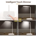 Miniatyrbillede 3 af 8: INF Genopladelig LED bordlampe med lysdæmper og bøjelig fod, Hvid