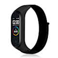 Miniatyrbillede 2 af 5: Nylon urrem til Xiaomi Mi Band 3/4/5/6/7 Sort