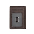 Miniatyrbild 1 av 4: Smal bifold-plånbok, korthållare i PU-läder med myntficka kaffe