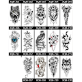 Miniatyrbillede 1 af 2: Vandtætte midlertidige tatoveringsmærkater i 14 dele MultiColor