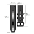 Miniatyrbillede 2 af 5: Urrem 22 mm til Garmin Fenix7/7 Pro, Fenix 5, Quatix 5 Sort
