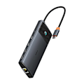 Miniatyrbillede 4 af 11: Adapter Hub 10in1 Baseus USB-C - 2xHDMI, 3xUSB-A, USB-C, RJ45, SD/TF, PD (sort)