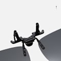 Miniatyrbillede 3 af 5: Store hvide Mercury clip-on solbriller til briller Sort