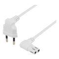 Miniatyrbild 1 av 3: Unearthed device cable 2m angled CEE 7/16  IEC 60320 white