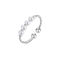 Miniatyrbild 4 av 5: Justerbar antistressring med roterbara pärlor Silver S