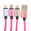 Laddningskabel 1,2m Lola 3in1 USB-C/Micro/Lightning