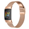 Klockarmband i Rostfritt Stål för Fitbit Charge5/6 PinkGold PinkGold